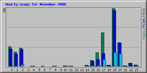 Hourly usage for November 2008