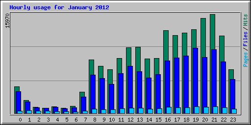 Hourly usage for January 2012