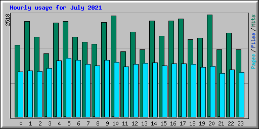 Hourly usage for July 2021