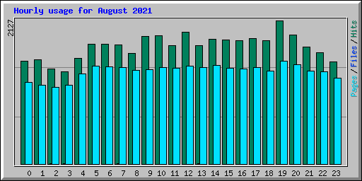 Hourly usage for August 2021