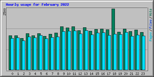Hourly usage for February 2022