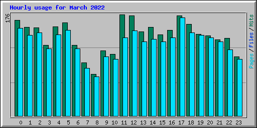 Hourly usage for March 2022